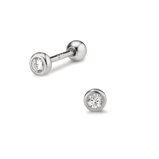 piercing srebro Cyrkonia rodowany Ø3.5 mm