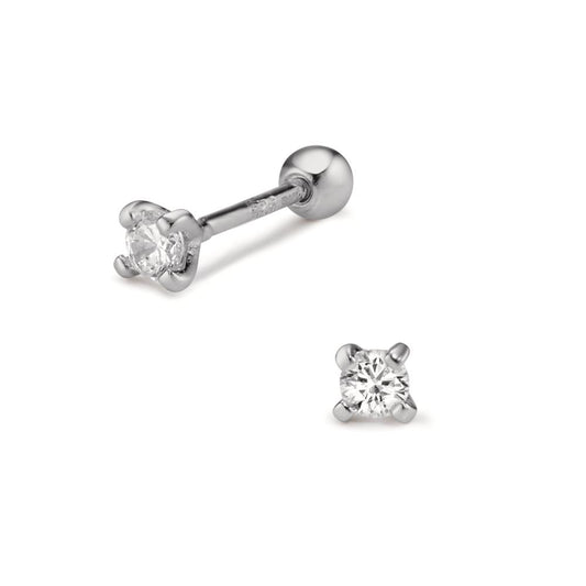 piercing srebro Cyrkonia rodowany Ø3.5 mm